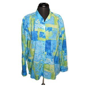 The Tog Shop by Appleseed's Blue & Green Button Down Top Size XL